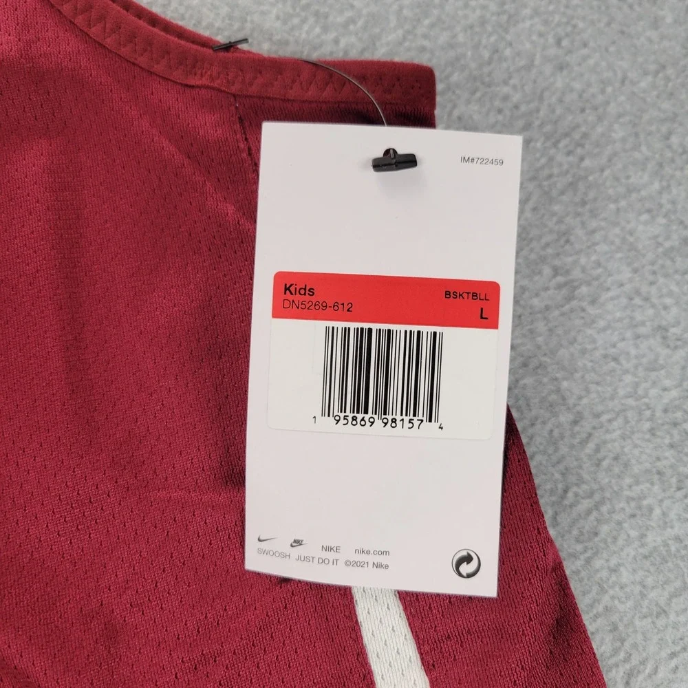 Nike Kids Reversible‎ Basketball Jersey Maroon White DN5269-612 Size Large L